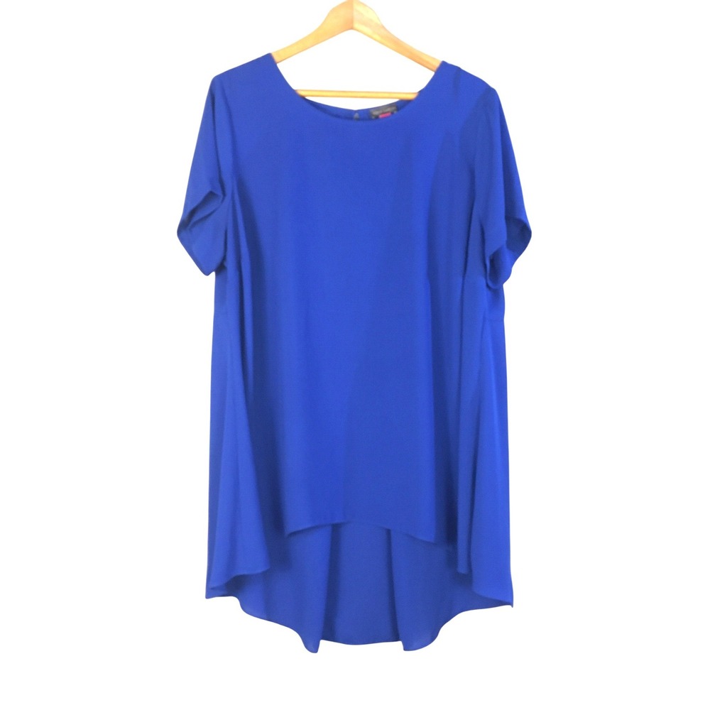 Vince Camuto Cobalt‎ Blue High Low Tunic Top Plus Size 1X